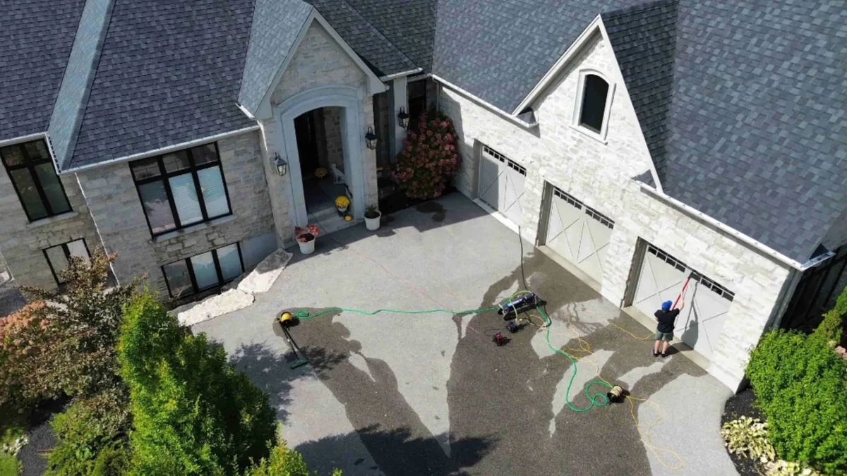 Aerial Drone Kitchener Waterloo Exterior Cleaning Hero