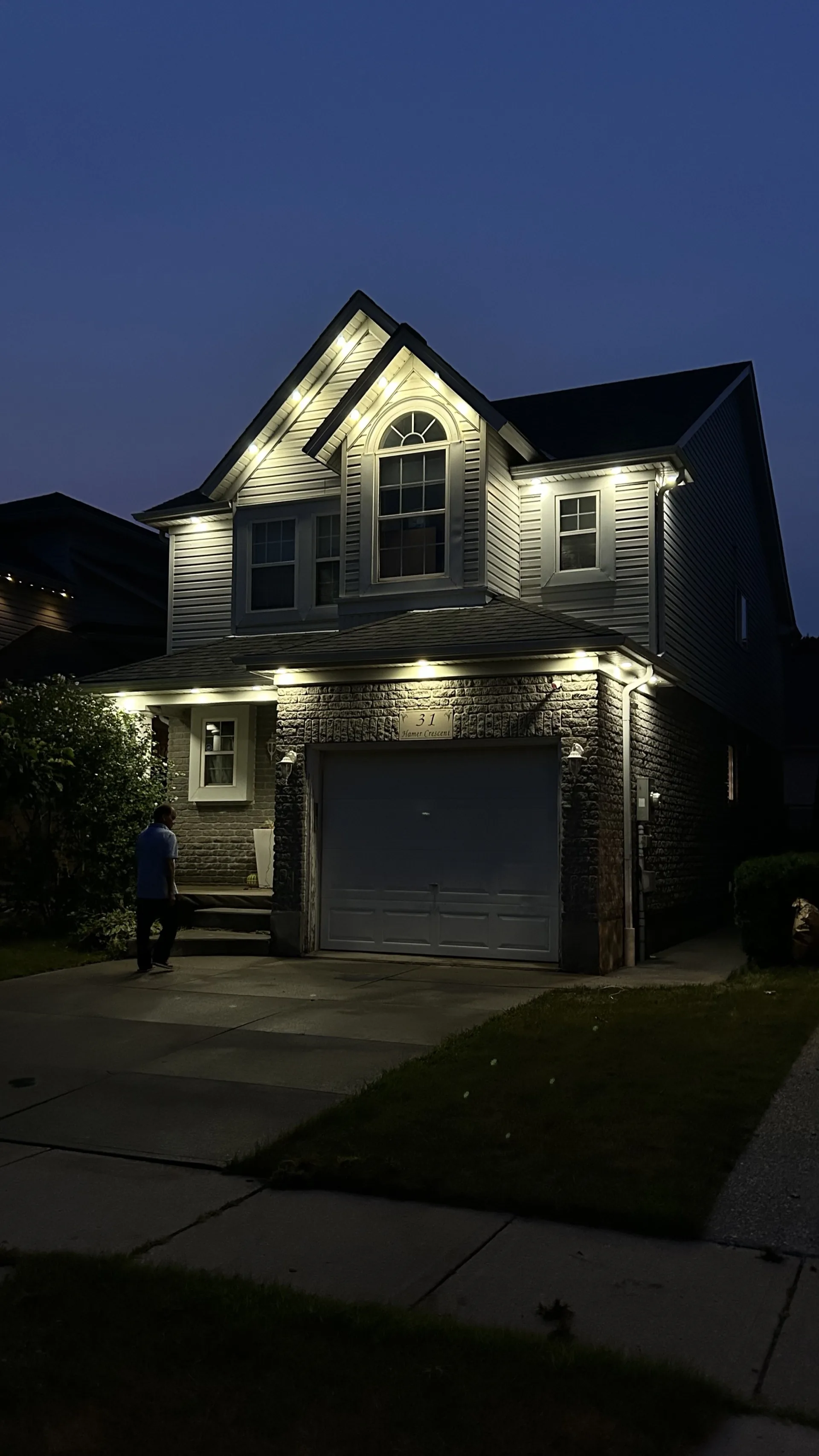 Holiday LED exterior lighting in Cambridge